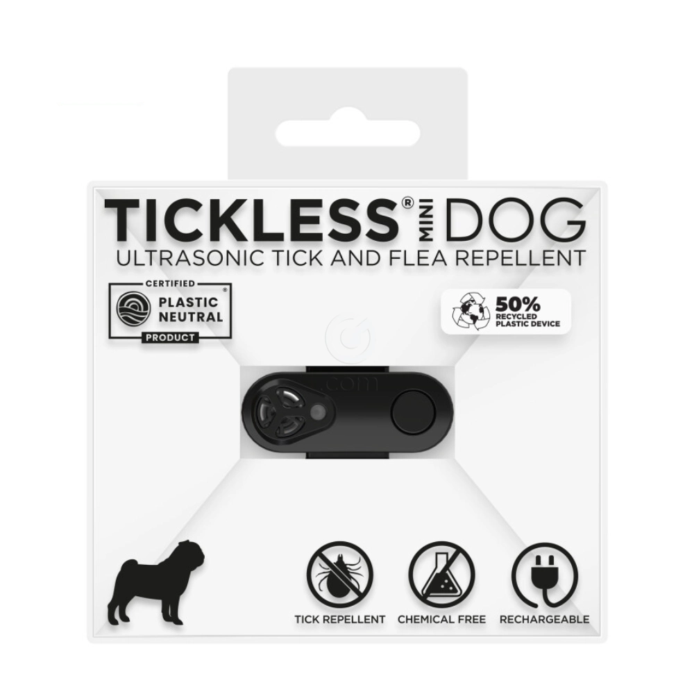 Tickless MINI, ultrazvočni odganjalec klopov in bolh za pse vseh velikosti in mačke - Črn (1 naprava)